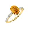 Image 2 : Natural 3.47 CTW Citrine & Diamond Engagement Ring 18K Yellow Gold