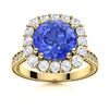 Image 1 : Natural 2.97 CTW Ceylon Sapphire & Diamond Engagement Ring 14K Yellow Gold