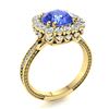Image 2 : Natural 2.97 CTW Ceylon Sapphire & Diamond Engagement Ring 14K Yellow Gold