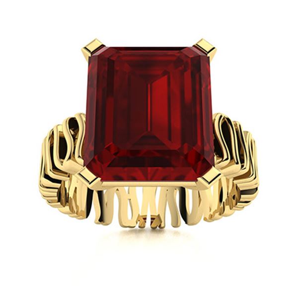 Natural 3.80 CTW Garnet Solitaire Ring 18K Yellow Gold