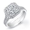 Image 1 : Natural 2.4 CTW Princess Cut Diamond Engagement Ring 18KT White Gold