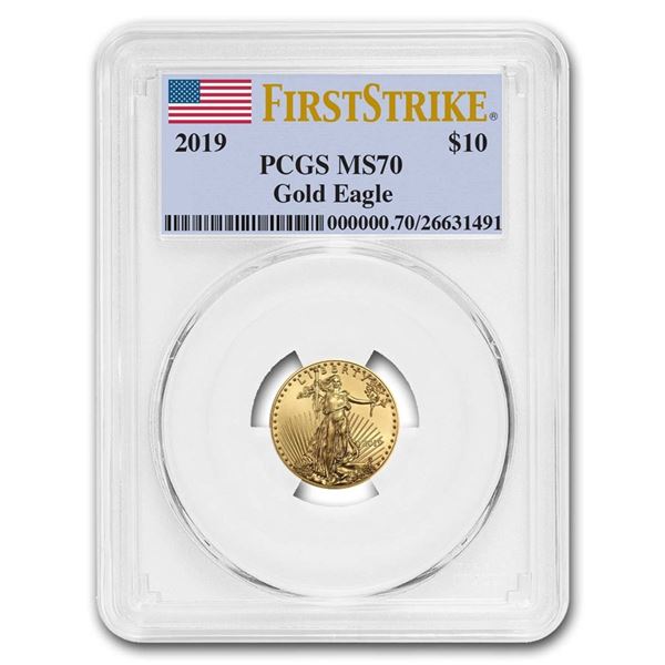 2019 1/4 oz Gold American Eagle MS-70 PCGS (FirstStrike®)