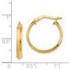 Image 2 : 14k Polished Medium 3 mm Hoop Earrings - 37 mm