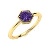 Image 2 : Natural 0.61 CTW Amethyst Solitaire Ring 14K Yellow Gold