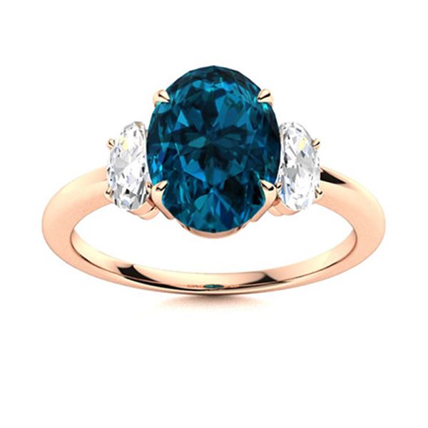 Natural 1.93 CTW Topaz & Diamond Engagement Ring 18K Rose Gold