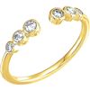 Image 1 : Natural 0.27 CTW Six Stone Stackable Bezel Diamond Cuff Ring 18KT Yellow Gold