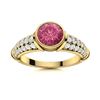 Image 1 : Natural 1.16 CTW Tourmaline & Diamond Engagement Ring 14K Yellow Gold