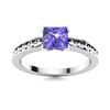 Image 1 : Natural 0.80 CTW Tanzanite Solitaire Ring 14K White Gold