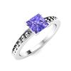 Image 2 : Natural 0.80 CTW Tanzanite Solitaire Ring 14K White Gold