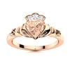 Image 1 : Natural 0.80 CTW Morganite & Diamond Engagement Ring 18K Rose Gold