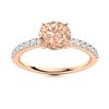 Image 1 : Natural 1.67 CTW Morganite & Diamond Engagement Ring 18K Rose Gold