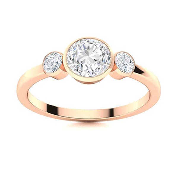 Natural 0.81 CTW Diamond Solitaire Ring 14K Rose Gold