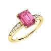 Image 2 : Natural 0.72 CTW Tourmaline & Diamond Engagement Ring 18K Yellow Gold