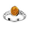 Image 1 : Natural 1.17 CTW Citrine & Diamond Engagement Ring 14K White Gold