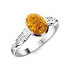 Image 2 : Natural 1.17 CTW Citrine & Diamond Engagement Ring 14K White Gold