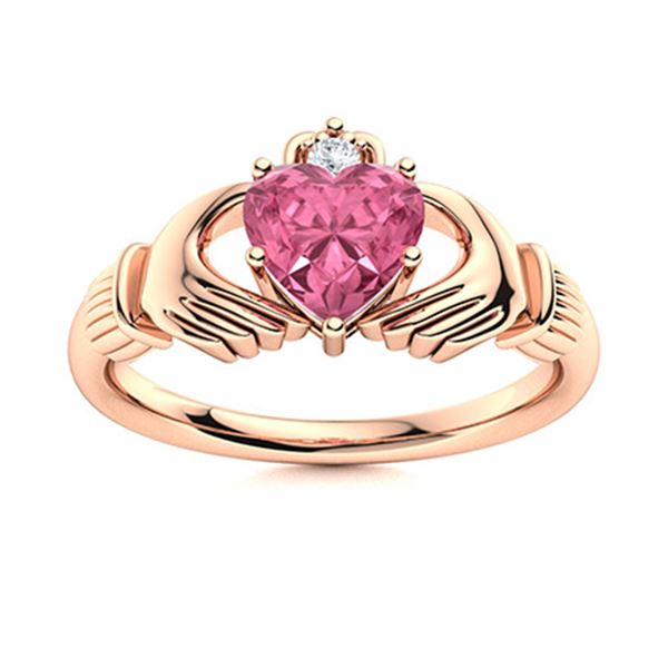 Natural 0.54 CTW Tourmaline & Diamond Engagement Ring 18K Rose Gold