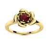 Image 1 : Natural 0.12 CTW Ruby Solitaire Ring 18K Yellow Gold