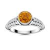 Image 1 : Natural 1.77 CTW Citrine & Diamond Engagement Ring 18K White Gold