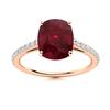 Image 1 : Natural 2.64 CTW Ruby & Diamond Engagement Ring 18K Rose Gold