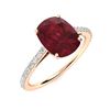 Image 2 : Natural 2.64 CTW Ruby & Diamond Engagement Ring 18K Rose Gold