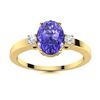 Image 1 : Natural 0.97 CTW Tanzanite & Diamond Engagement Ring 18K Yellow Gold