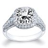 Image 1 : Natural 3.53 CTW Radiant Cut Diamond Engagement Ring 14KT White Gold