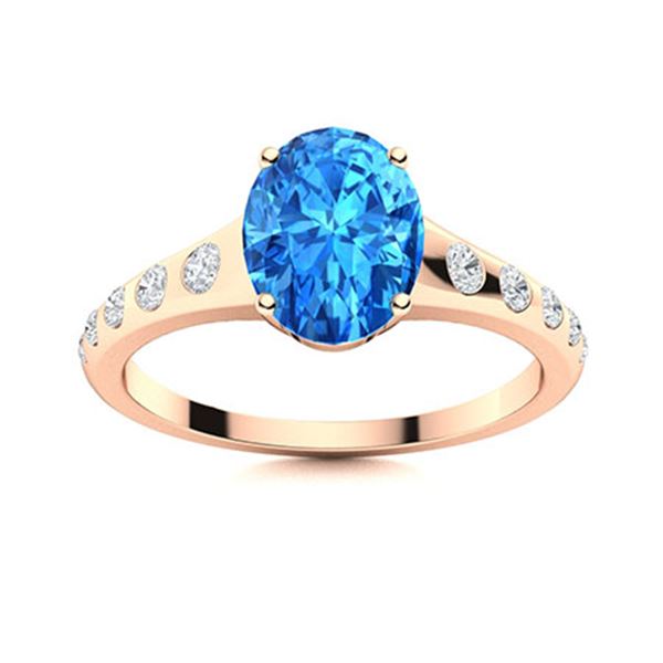 Natural 1.19 CTW Topaz & Diamond Engagement Ring 14K Rose Gold