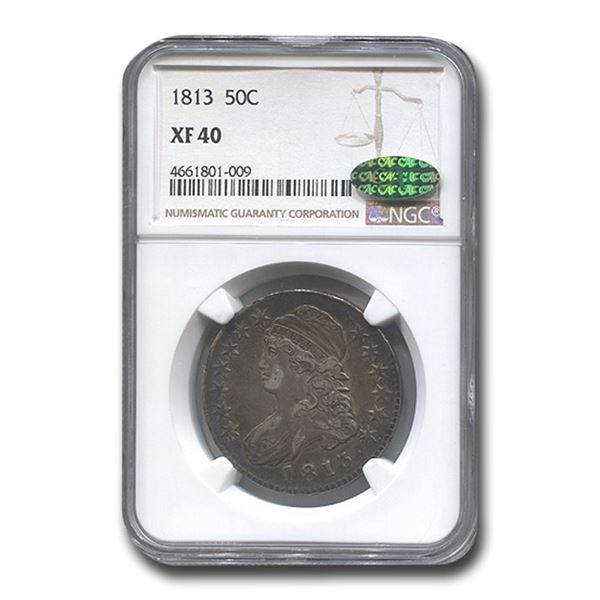 1813 Capped Bust Half Dollar XF-40 NGC CAC