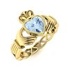 Image 2 : Natural 0.66 CTW Aquamarine Solitaire Ring 18K Yellow Gold