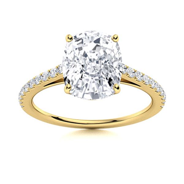 Natural 1.50 CTW Topaz & Diamond Engagement Ring 14K Yellow Gold