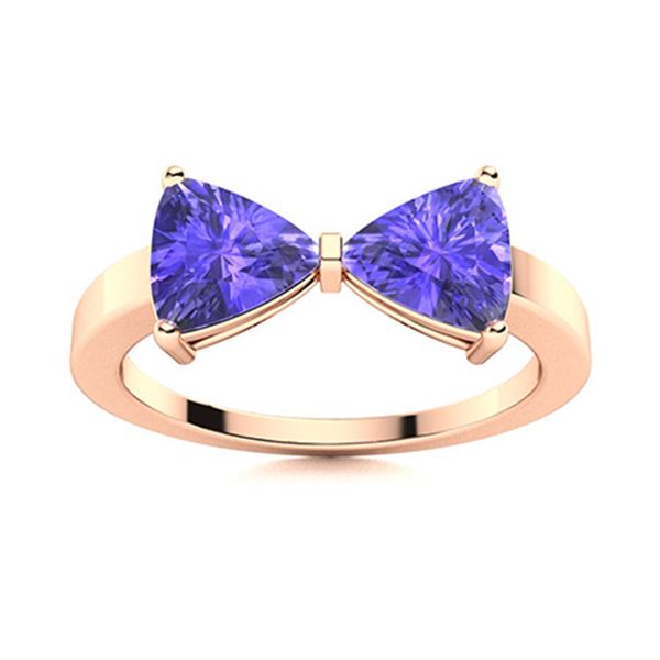 Natural 1.98 CTW Tanzanite Solitaire Ring 18K Rose Gold