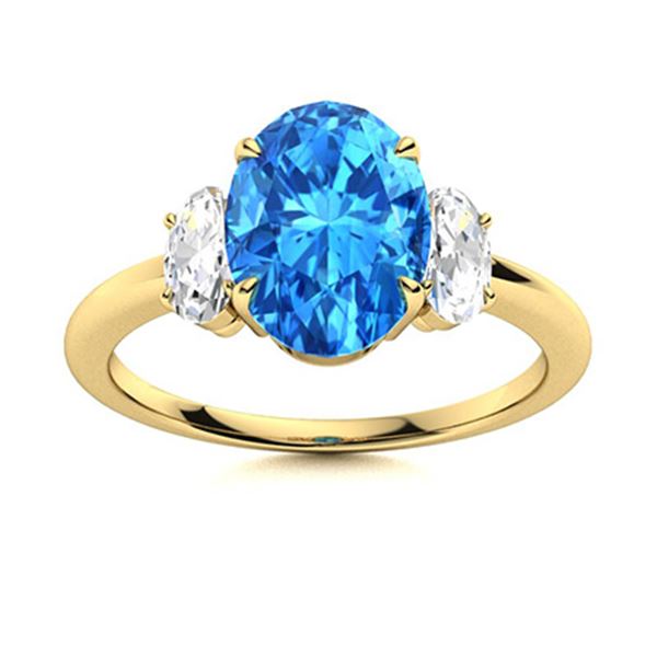 Natural 2.72 CTW Topaz & Diamond Engagement Ring 18K Yellow Gold