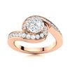 Image 1 : Natural 1.10 CTW Topaz & Diamond Engagement Ring 18K Rose Gold