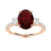 Image 1 : Natural 3.38 CTW Garnet & Diamond Engagement Ring 14K Rose Gold