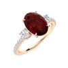 Image 2 : Natural 3.38 CTW Garnet & Diamond Engagement Ring 14K Rose Gold