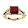 Image 1 : Natural 1.39 CTW Ruby & Diamond Engagement Ring 14K Yellow Gold