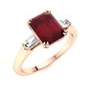 Image 2 : Natural 1.77 CTW Ruby & Diamond Engagement Ring 14K Rose Gold