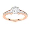 Image 1 : Natural 1.05 CTW Diamond Solitaire Ring 14K Rose Gold