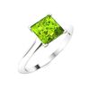 Image 2 : Natural 1.58 CTW Peridot Solitaire Ring 14K White Gold