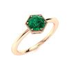 Image 2 : Natural 1.57 CTW Emerald Solitaire Ring 18K Rose Gold