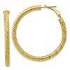 Image 1 : 10k Yellow Gold Twisted Round Omega Back Hoop Earrings - 4x35 mm