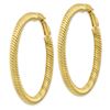 Image 2 : 10k Yellow Gold Twisted Round Omega Back Hoop Earrings - 4x35 mm