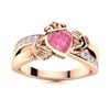 Image 1 : Natural 0.67 CTW Tourmaline & Diamond Engagement Ring 14K Rose Gold