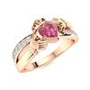 Image 2 : Natural 0.67 CTW Tourmaline & Diamond Engagement Ring 14K Rose Gold