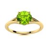 Image 1 : Natural 0.72 CTW Peridot Solitaire Ring 18K Yellow Gold