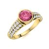 Image 2 : Natural 1.27 CTW Tourmaline & Diamond Engagement Ring 18K Yellow Gold