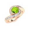 Image 2 : Natural 1.09 CTW Peridot & Diamond Engagement Ring 14K Rose Gold