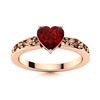 Image 1 : Natural 0.58 CTW Garnet Solitaire Ring 18K Rose Gold