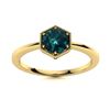 Image 1 : Natural 0.82 CTW Blue Diamond Solitaire Ring 18K Yellow Gold