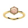 Image 1 : Natural 0.71 CTW Morganite Solitaire Ring 14K Yellow Gold